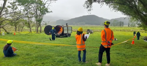 Mobile Kiln at burn site