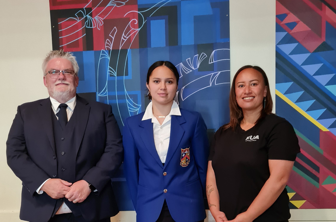 low res Principal Ngata College Peter Heron recipient Anahera Palmer Darylene Rogers Rua Bio v2